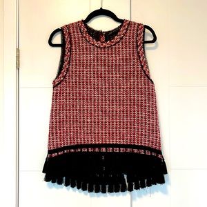Zara Woman Sleeveless Tweed Top, Size XS